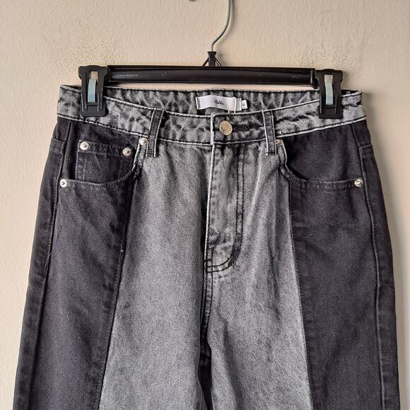 Adika Black & Gray Colorblock Cotton Straight Leg Jeans Pants Womens Size S(NWT) - Picture 11 of 16